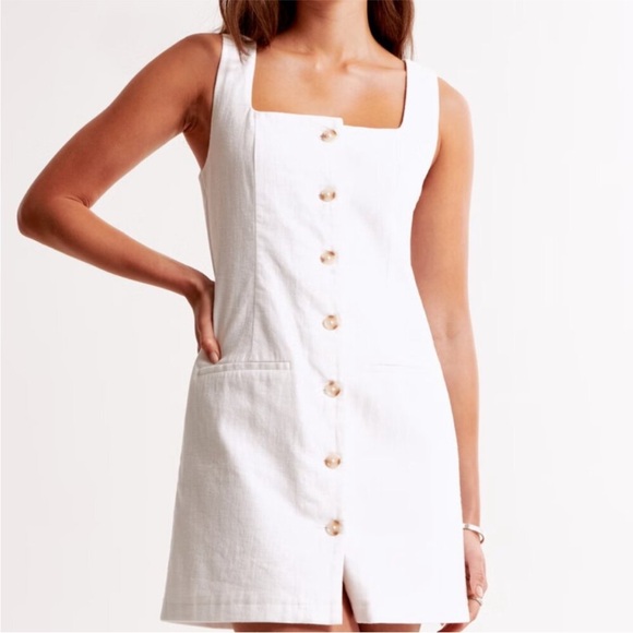 Abercrombie White Button-Front Dress size XS - Picture 3 of 7